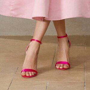 Hot Pink Sexy Women's Sling Back Pointed Toe Elegant High Heel Sandals